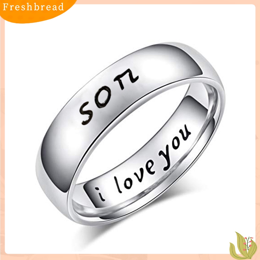 &lt; Freshbread &gt; Fashion Huruf Inggris I love You Ibu Anak Perempuan Anak Ayah Jari Cincin Perhiasan Hadiah