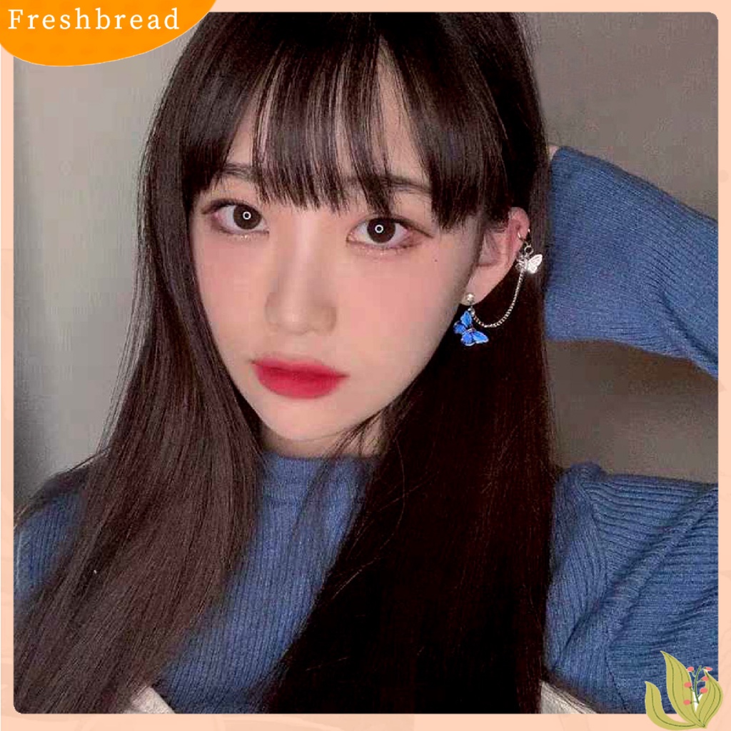 &lt; Freshbread &gt; 1Pc Anting Punk Dainty Tahan Lama Bentuk Kupu-Kupu Punk Rantai Panjang Anting Perhiasan Aksesoris