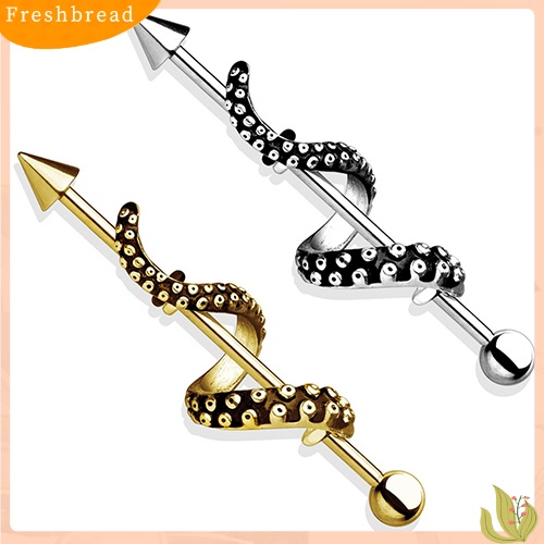 &lt; Freshbread &gt; 1Pc Pria Wanita Arrow Punk Barbel Dibungkus Gurita Tentacle Anting Tindik Tubuh