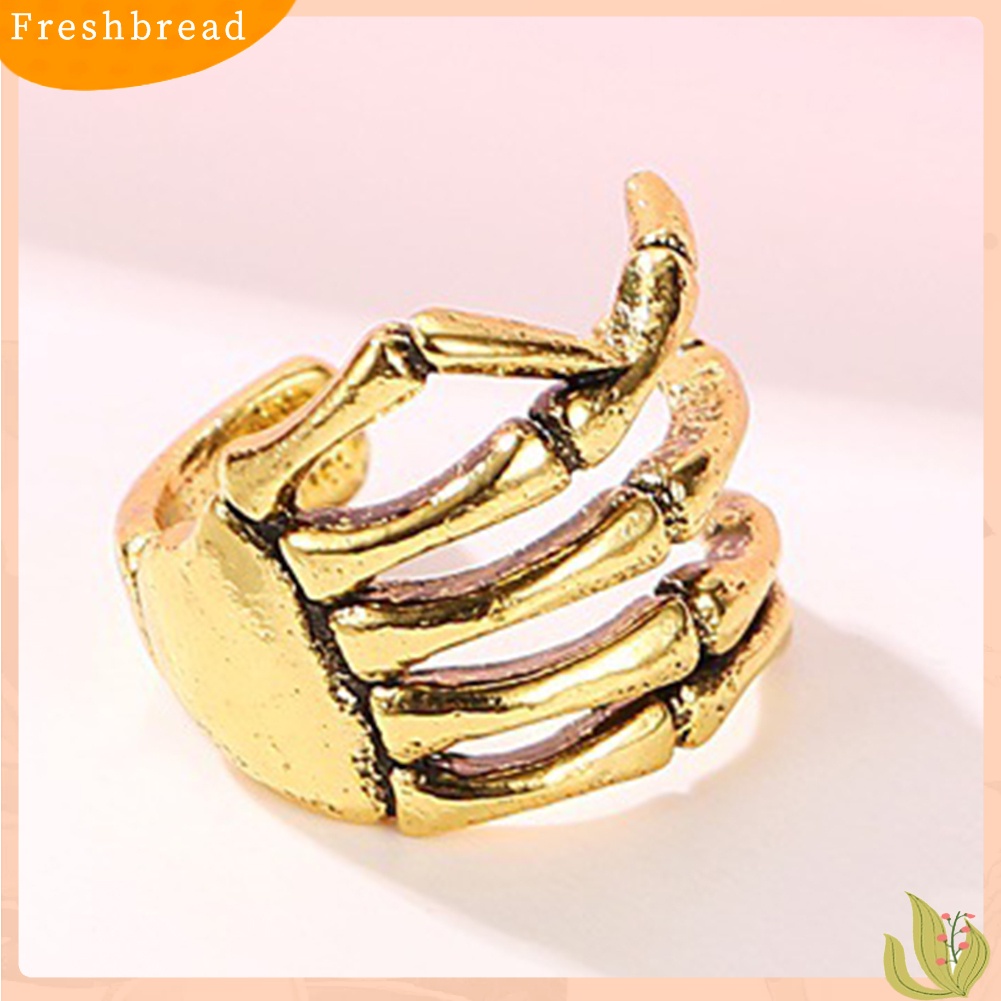 &lt; Freshbread &gt; 1Pc Wanita Tengkorak Tangan Telinga Manset Klip On Anting Tulang Rawan Perhiasan Non-piercing