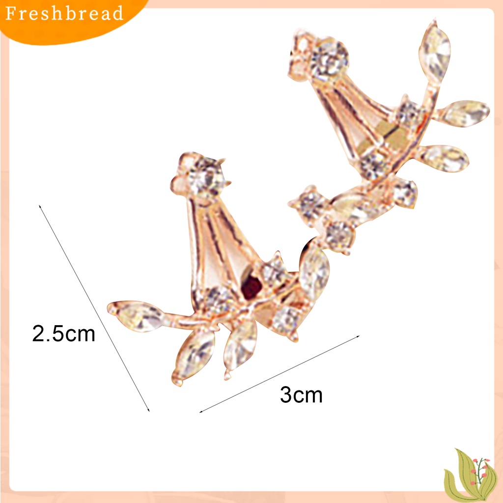 &lt; Freshbread &gt; 1pasang Anting Wanita Perhiasan Menarik Hadiah Mini Wanita Berlian Imitasi Ear Studs Untuk Pernikahan