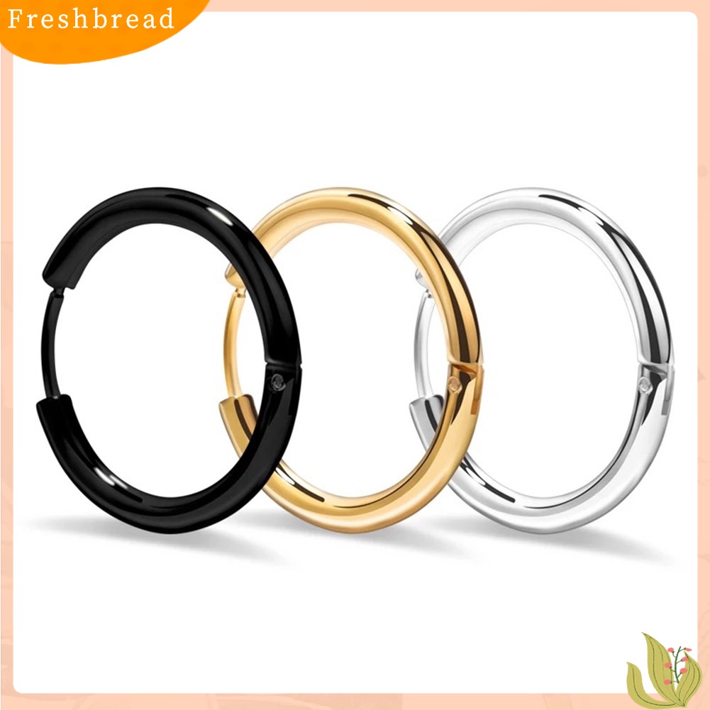 &lt; Freshbread &gt; 1pasang Stainless Steel Fashion Punk Unisex Ear Hoop Circle Earrings Perhiasan Hadiah