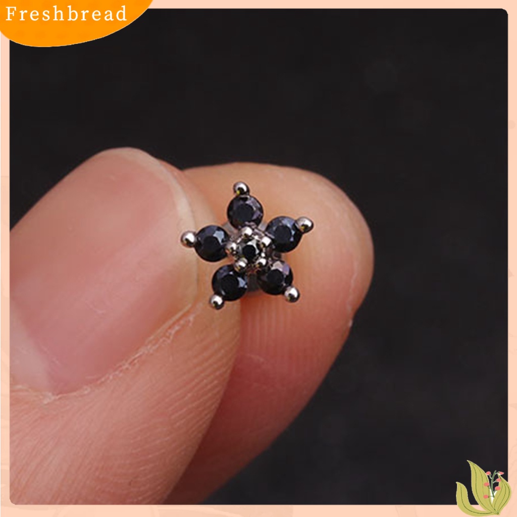 < Freshbread > 1Pc Perhiasan Tusuk Bentuk Bunga Ear Stud Gaya Korea Anting Tusuk Berkilau Untuk Pesta