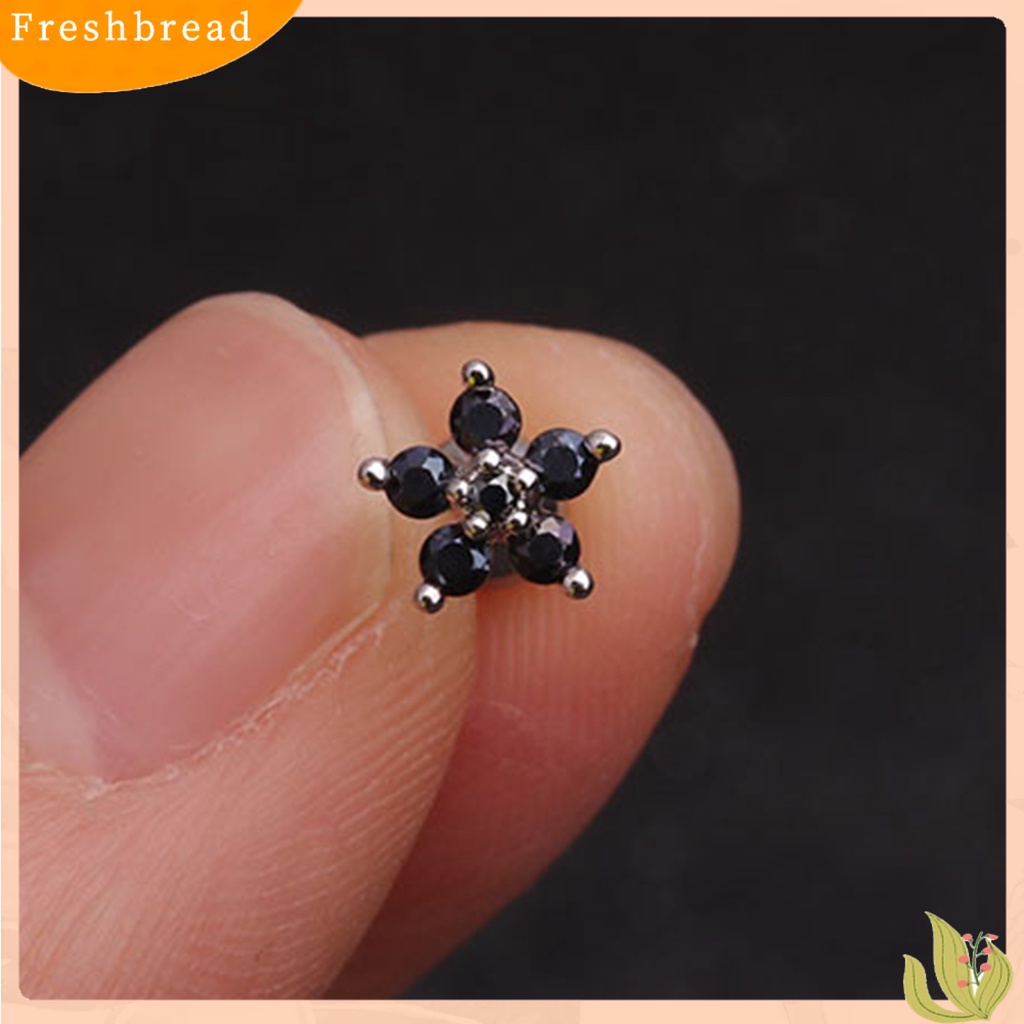 &lt; Freshbread &gt; 1Pc Perhiasan Tusuk Bentuk Bunga Ear Stud Gaya Korea Anting Tusuk Berkilau Untuk Pesta