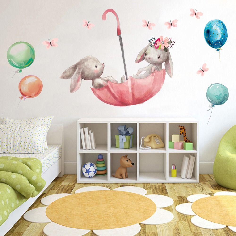 Agustina Stiker Cat Air Mudah Digunakan Diy Dekorasi Rumah 3d Kelinci Stiker Abu-Abu Wall Decals