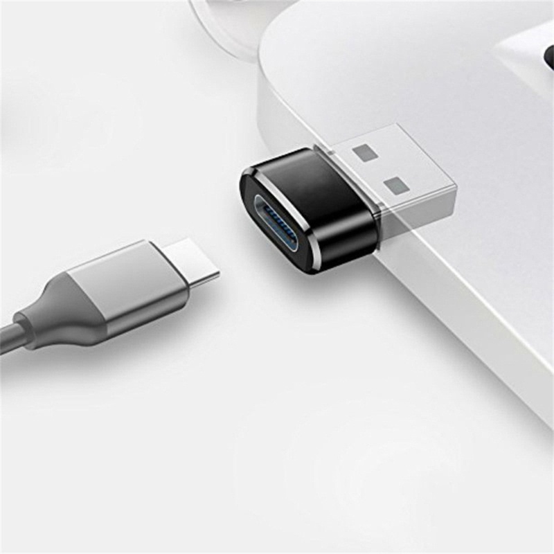 Adaptor converter Konektor USB Type A Male to USB Type c Female Charging USB to Type-c converter