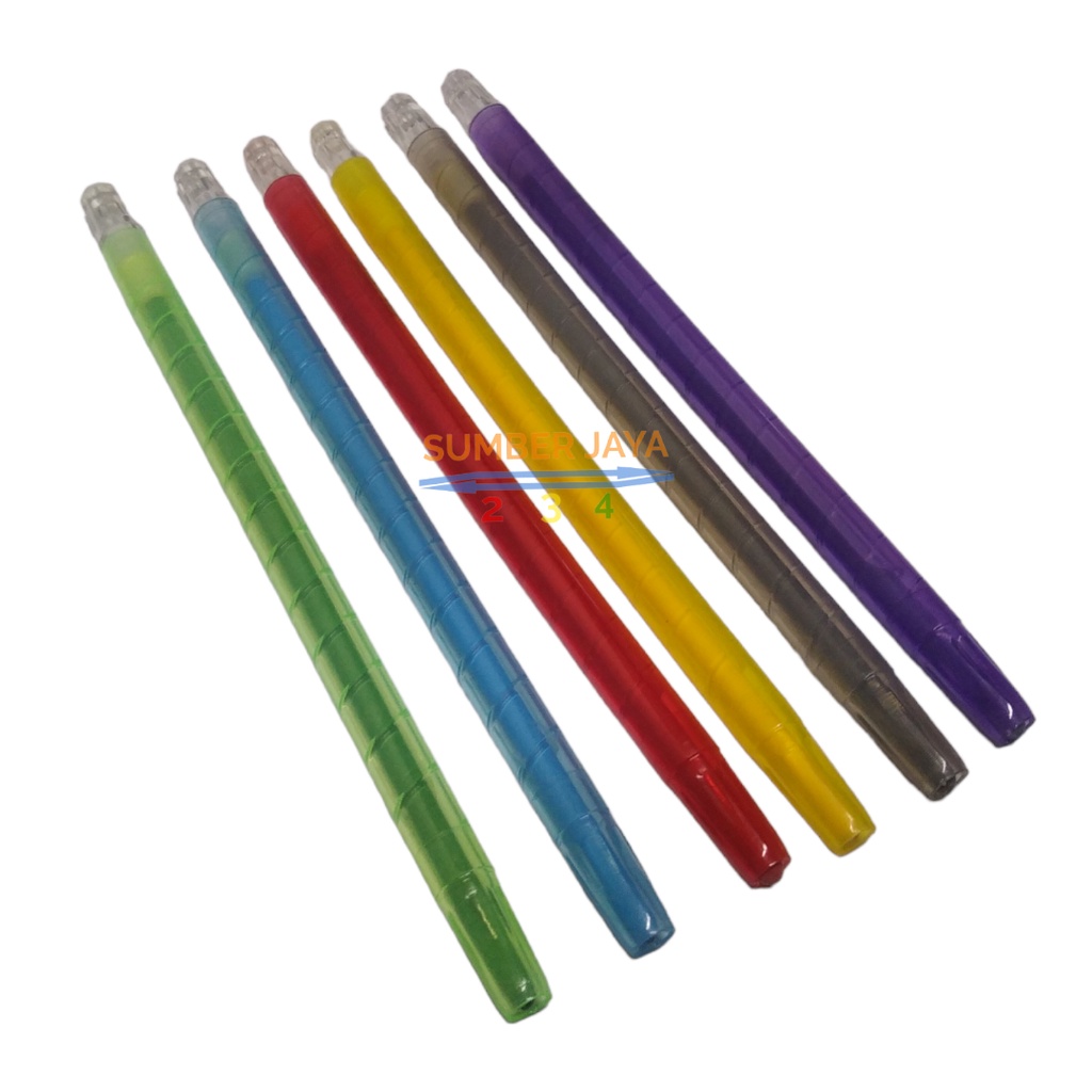 CRAYON PUTAR / KRAYON PUTAR / CRAYON WARNA ISI 6 / CRAYON HIGHLIGTER / PENSIL WARNA