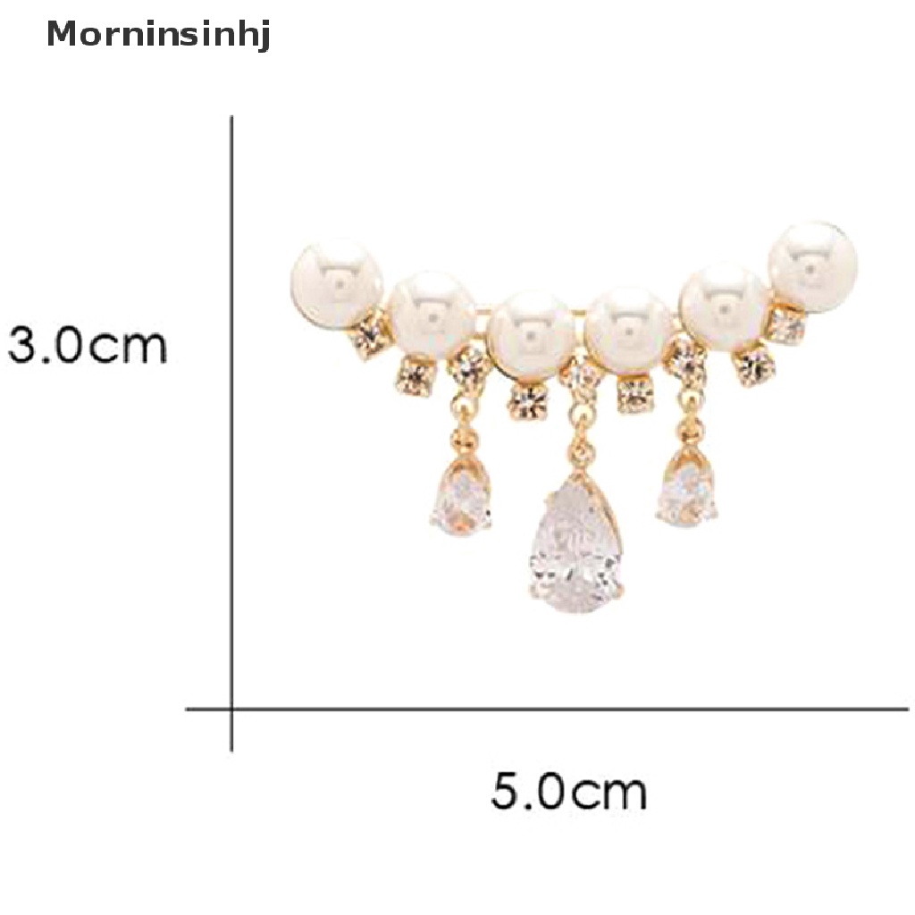 Mornin Fashion Mutiara Tetesan Air Berlian Imitasi Lapel Bros Pin Wanita Perhiasan Aksesoris Pesta id