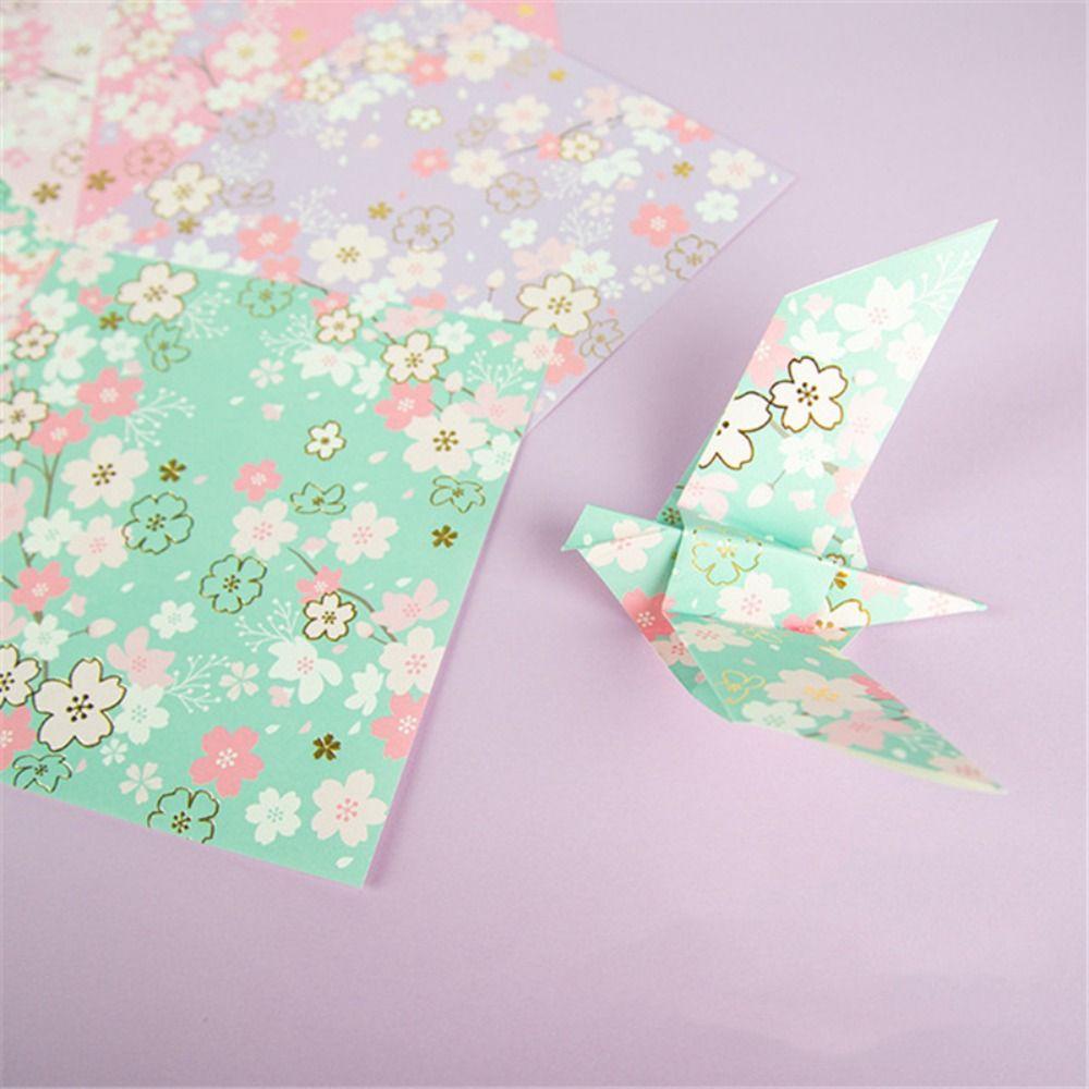 Lanfy Origami paper Pink Premium Scrapbook Kertas-Potong Motif Sakura Kreativitas Latihan Craft paper