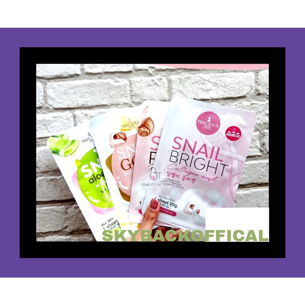 PRECIOUS SKIN SNAIL FACIAL SHEET MASK - Masker Wajah