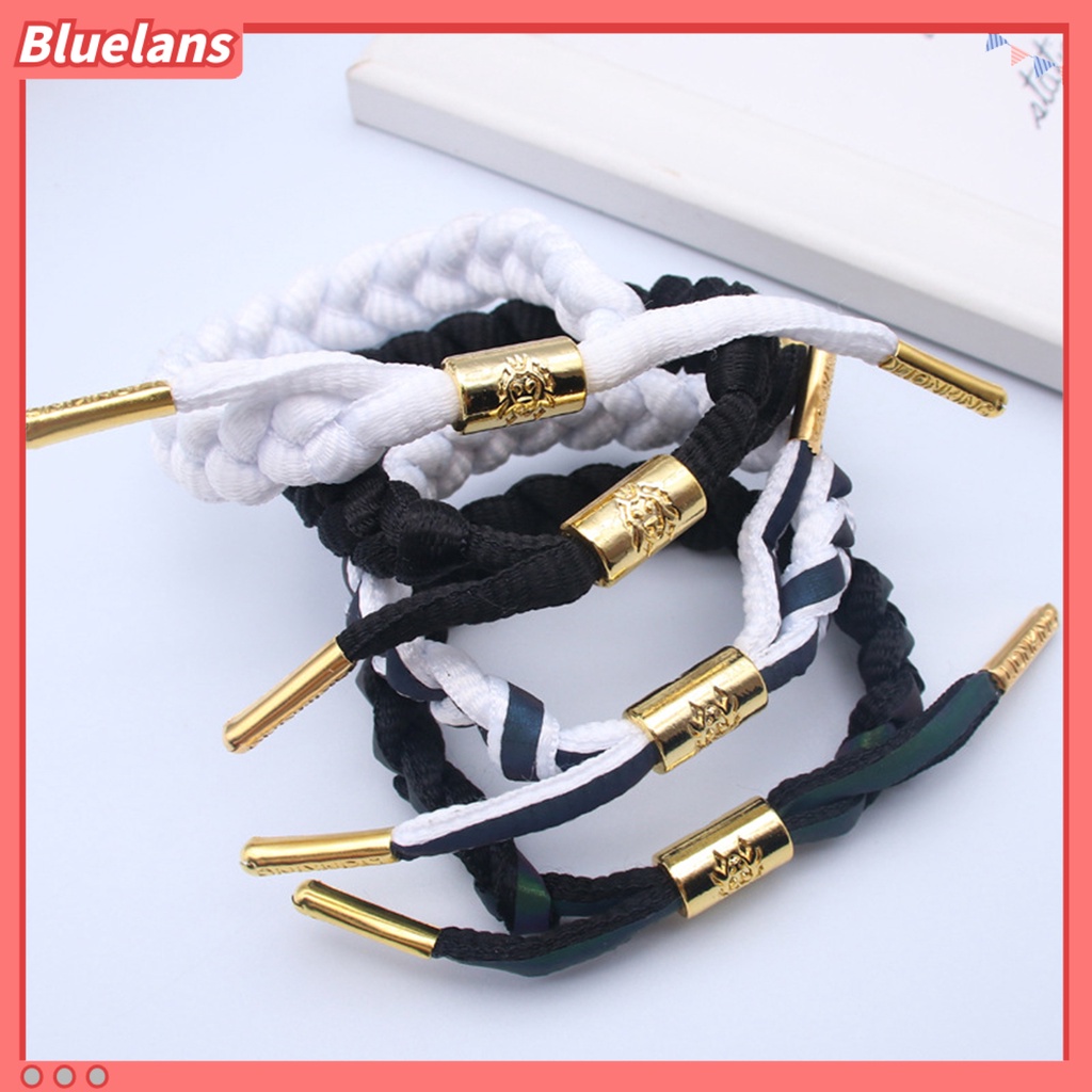 {In Stock} Adjustable Handmade Anyaman Hologram Reflektif Gelang Dikepang Gelang Aksesoris Fashion