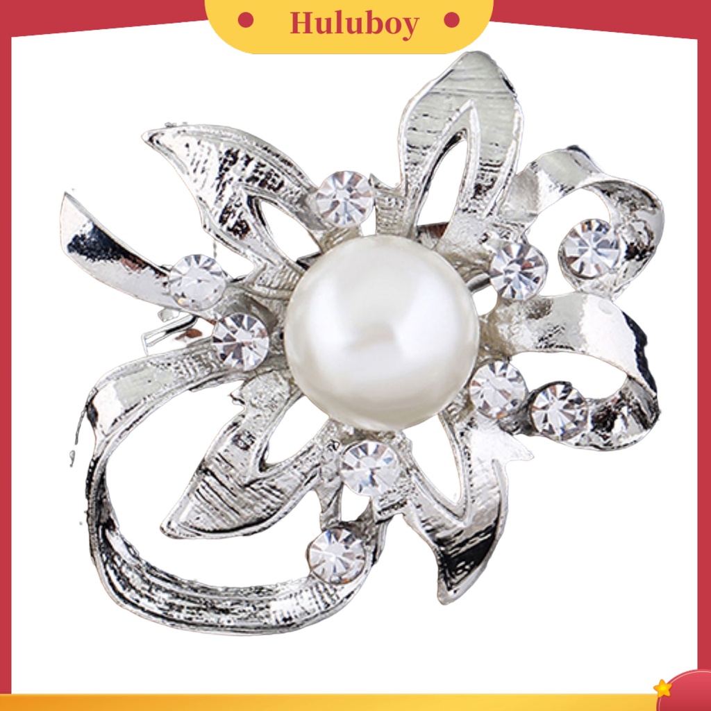 {Ready Stock} Baru Buket Pengantin Berlian Imitasi Kristal Bros Pin Perak Mutiara Bros Bunga