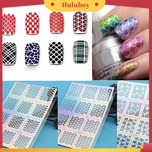 {In Stock} Nail Art Hollow Template Sticker Stamp Stensil Panduan Manicure Tips Stamping Alat