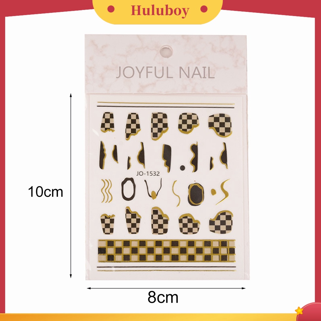 {In Stock} Nail Transfer Fabulous Efek 3D Ultra Tipis Dekorasi Stiker Sparkly Geometri Garis Decals Untuk Manicure