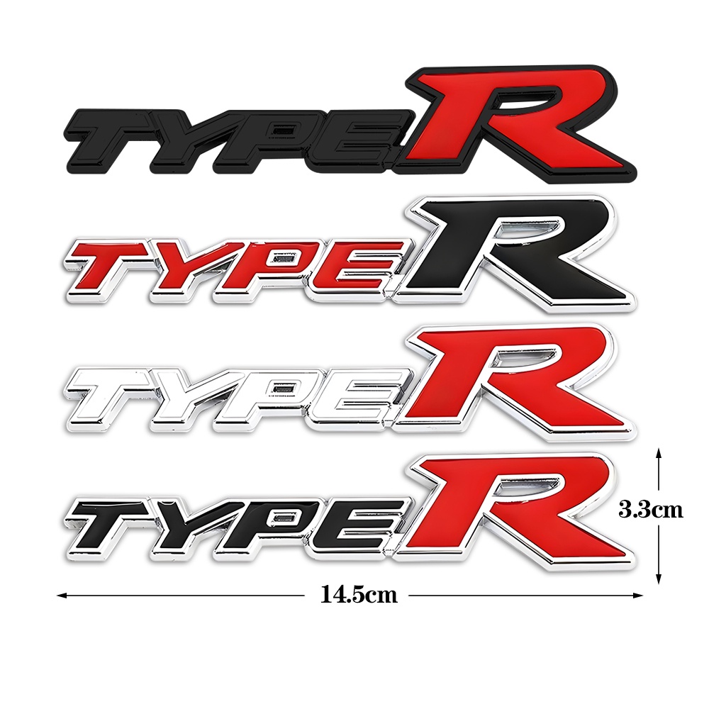 1pcs 3D Zinc Alloy TYPER RR MUGEN Type R Logo Body Mobil Stiker Modifikasi Belakang Untuk Honda