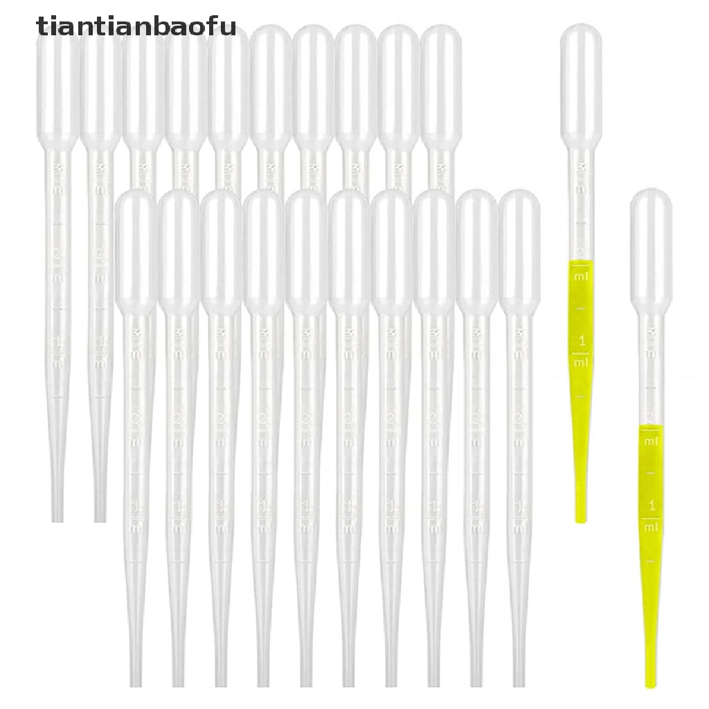 [tiantianbaofu] 100pcs Pipet Graduated Pipet Tetes Mata Plastik Pasteur Sekali Pakai1 /2 /3/5ml Butik