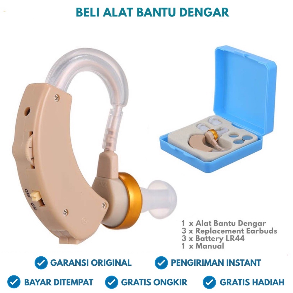 Alat Bantu Dengar Pendengaran Pendengar Telinga Orang Tua Hearing Aid Mini Wireless Tanpa Kabel