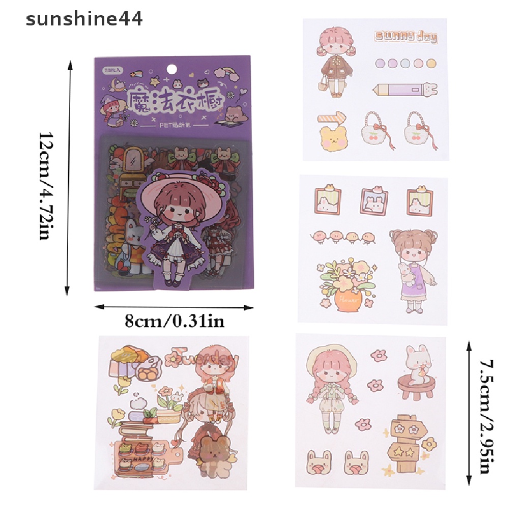 Sunshine 20lembar Stiker Motif Kartun Hewan Dekorasi Alat Tulis Hadiah Anak ID