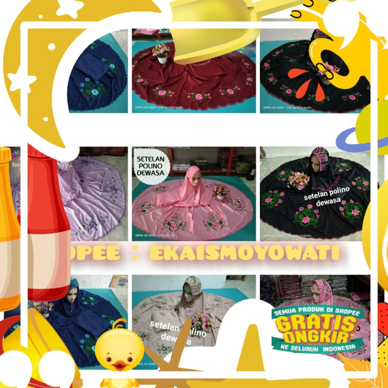 MUKENA warna warni POTONGAN POLINO MUKENA KUDUS |MUKENA ada ROK/ Trendy Viral