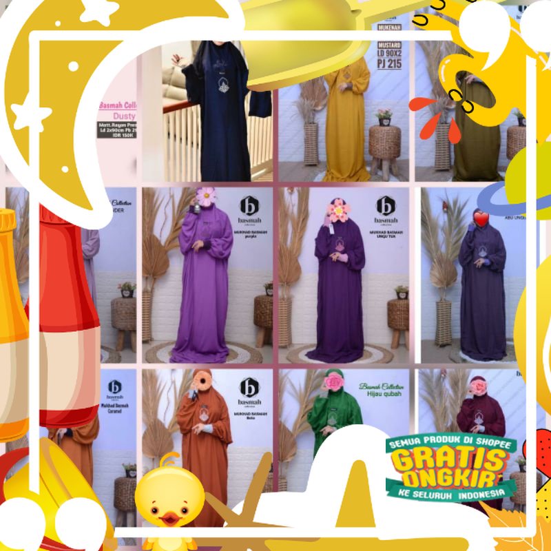 Mukenah Basmah terompah saku/ Trendy Katun