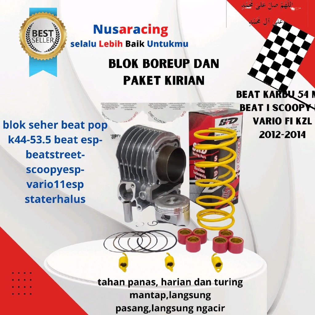 BLOK SEHER BORE UP BEAT POP K44 BEAT STREET BEAT ESP SCOOPY ESP STATER HALUS