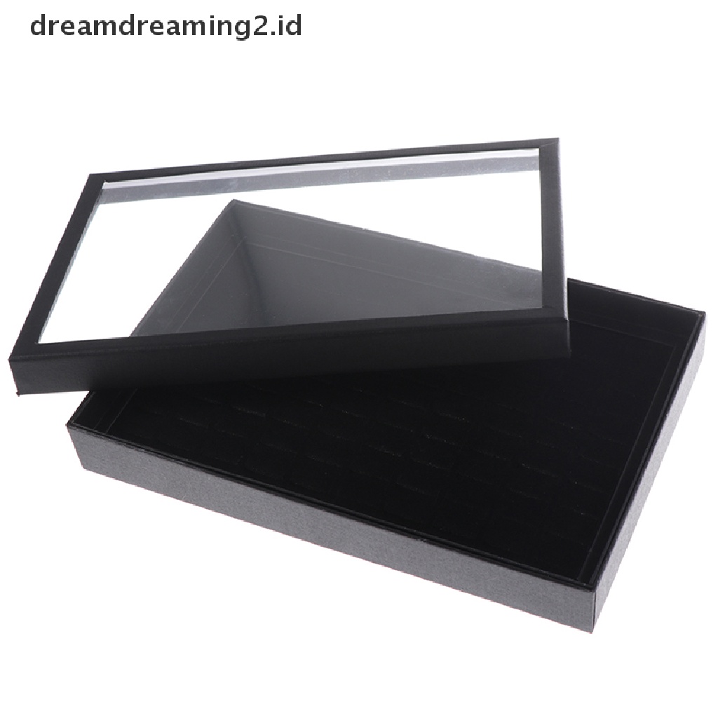 (hot) 100cincin Lady Kotak Penyimpanan Display Perhiasan Case Tray Show Organizer Holder Hitam#  //