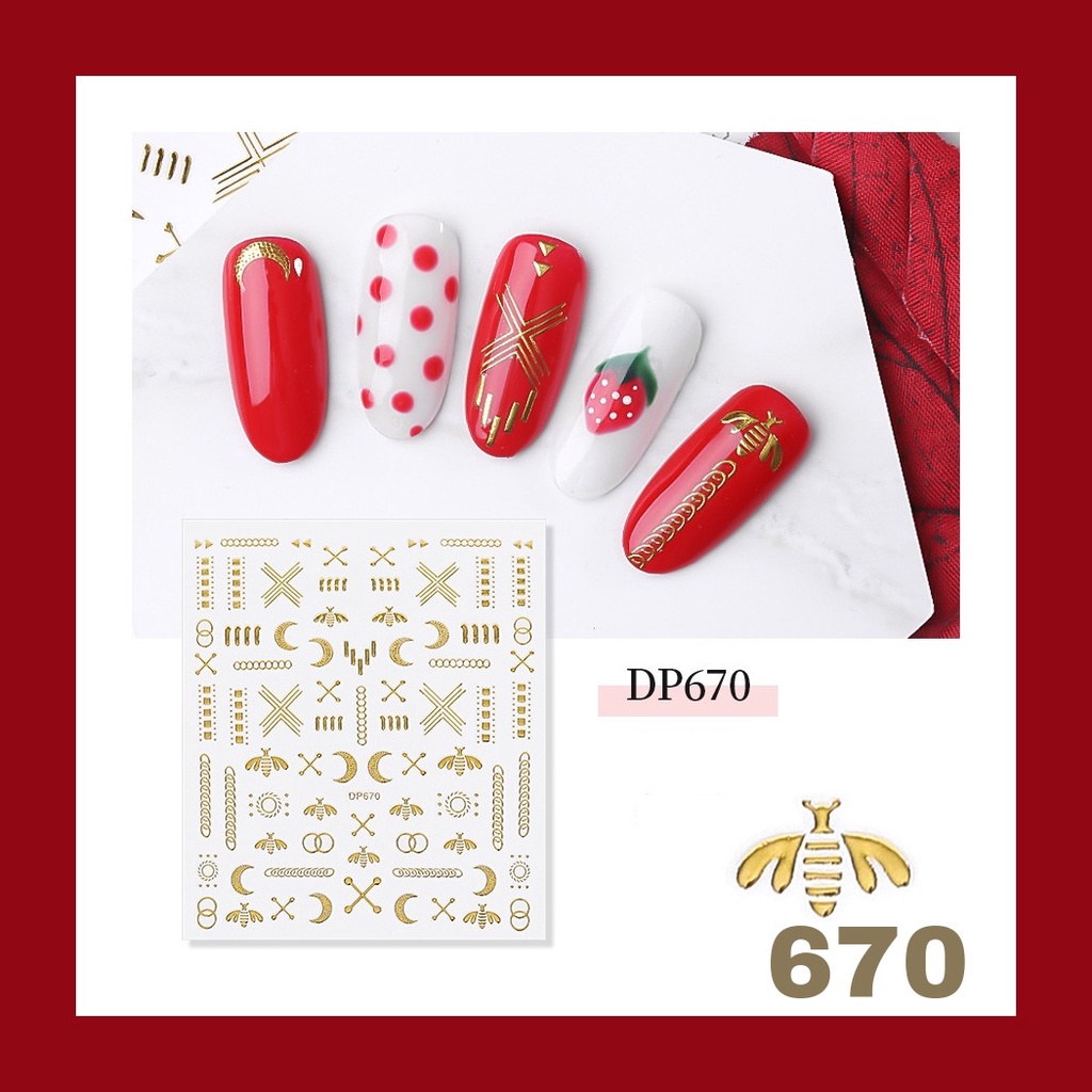 Moon Sun 3D Stiker Bee Nail art/Stiker Kuku Bulan Bintang Nail Art Stiker Water Decal