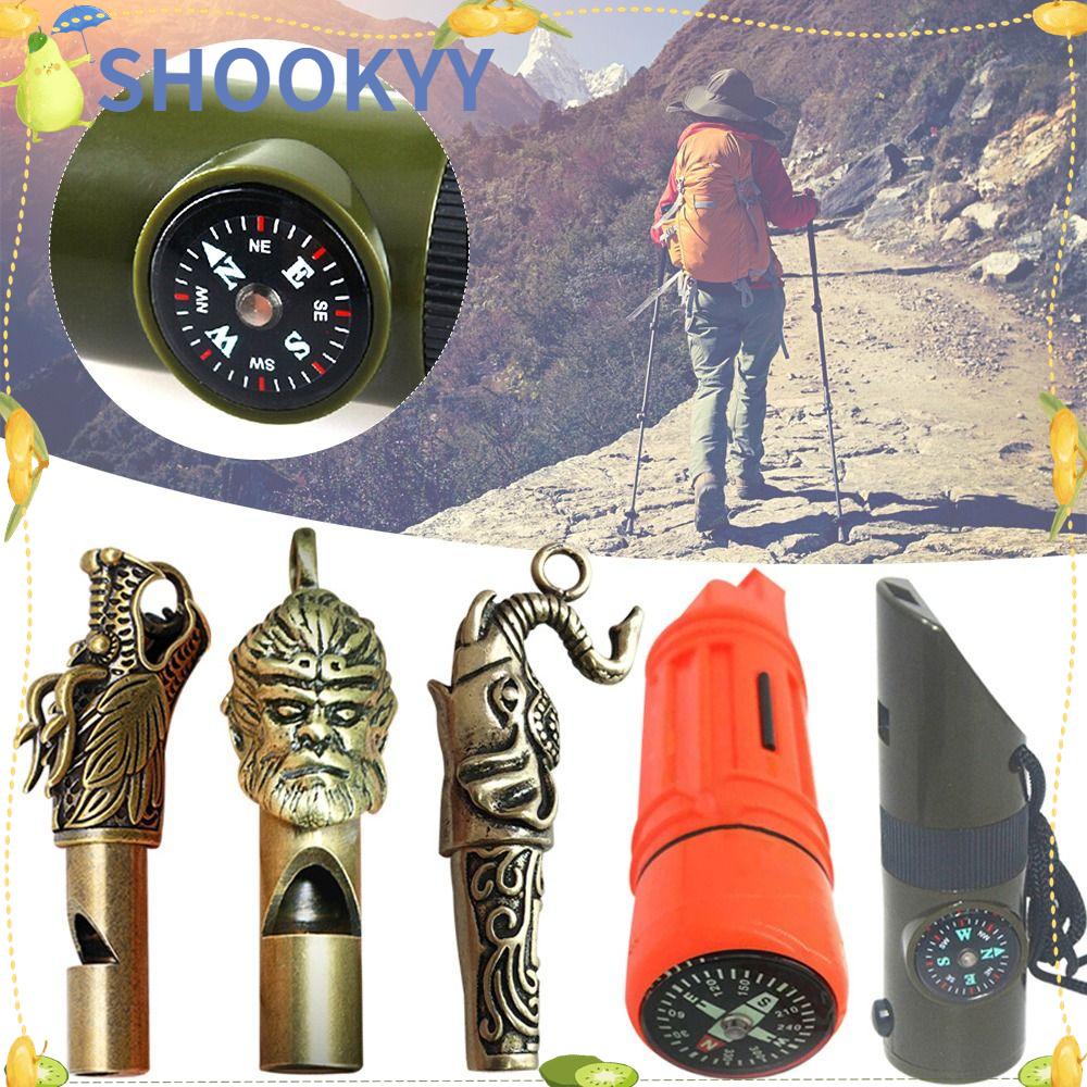 Chookyy Kuningan Peluit Logam Multifungsi Outdoor Camping Hiking Kalung Aksesoris Survival Alat Darurat