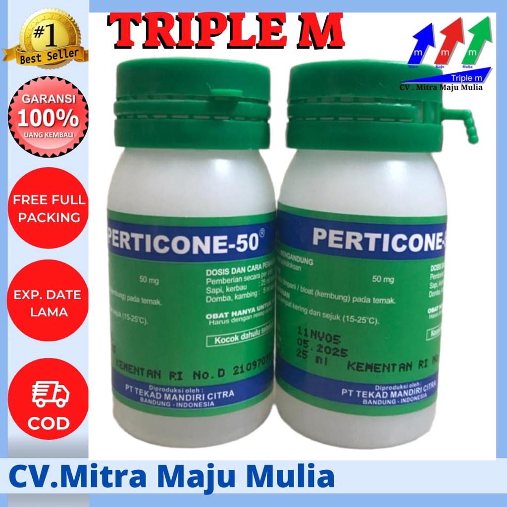 PERMETHYL 25 ml PERTICONE 25 ml - Obat Dimethicon Anti Bloat Kembung Sapi Kambing Domba Kelinci 25ml