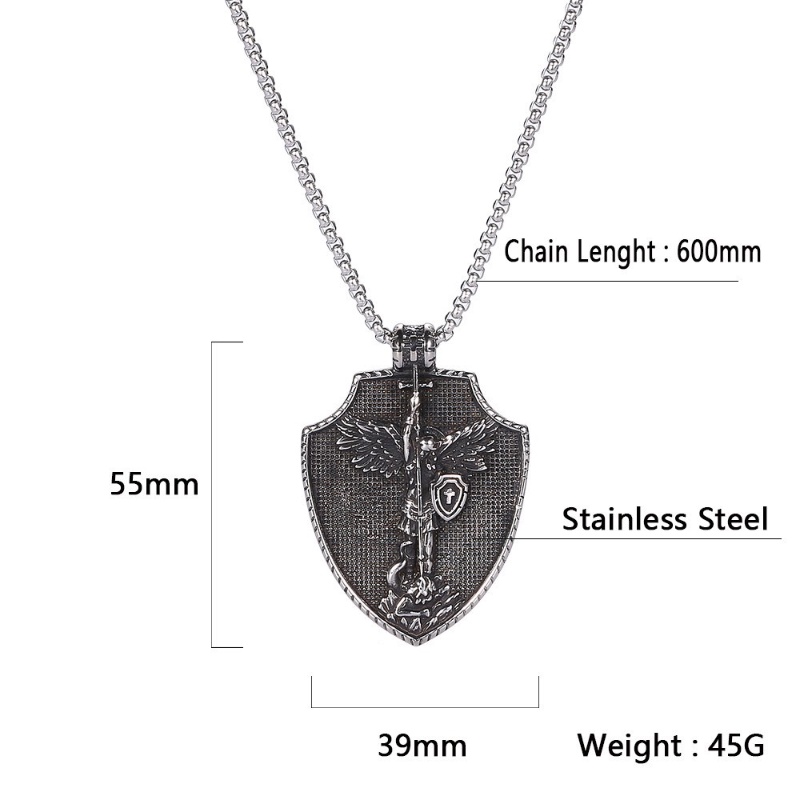 [Z H Perhiasan] Vintage Viking Perisai Hip Hop Liontin Fashion Pria Dan Wanita Anti Karat Kalung Punk Pesta Rock Titanium Steel Perhiasan Aksesoris Grosir