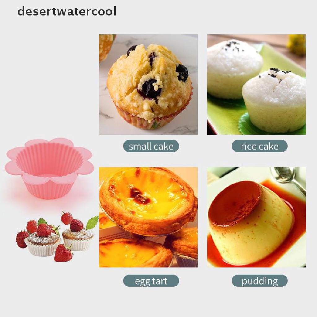 Deid 5pcs Cetakan Silikon Sun Flower Cupcake Muffin Cup Baking Cetakan Puding Jelly Martijn