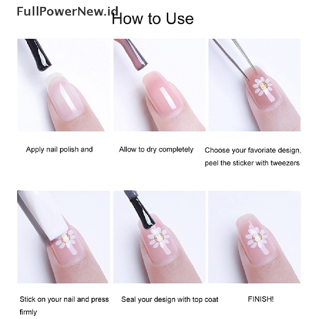 Power Nail Art Bunga Kaktus Berduri Tanaman Decals Self Adhesive Nail Decals Untuk Anak Perempuan ID