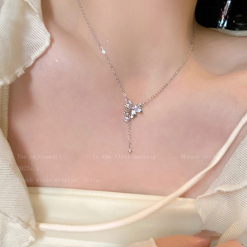 Kalung Geometris Ikatan Simpul Fashion Zircon Alloy Untuk Wanita