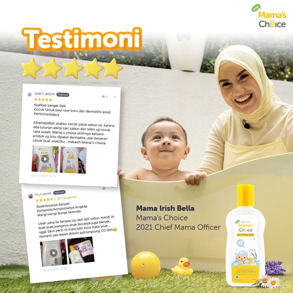 Sabun Shampoo Bayi |  Mama's Choice Baby Hair and Body Wash (Sabun Sampo Bayi Formula Tear Free, Terdaftar BPOM)