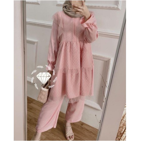 Elsa Set Baju Muslim Terbaru / Stelan Wanita Murah / Stelan Wanita Muslim / Kekinian / Modern 2021