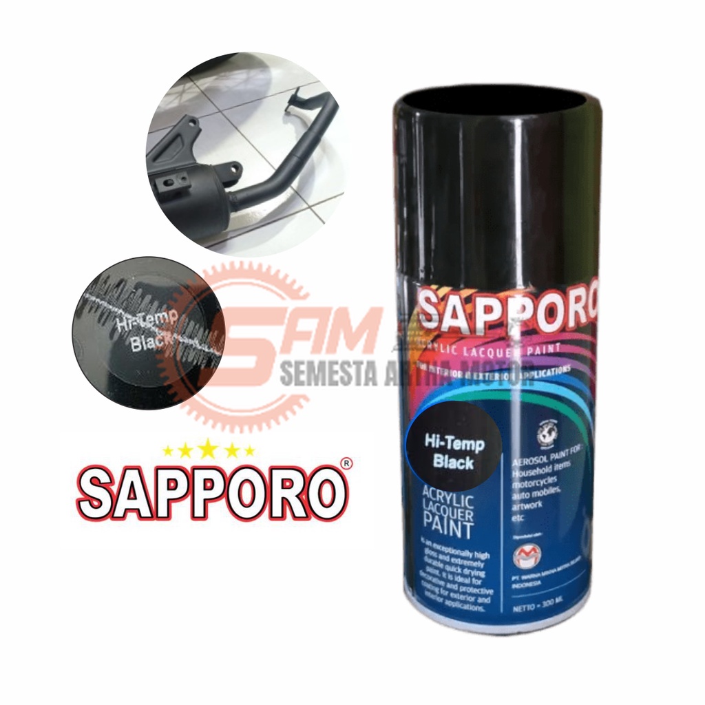 

Pilox Sapporo Black Hi Temp Cat Semprot Hiitam Tahan Panas 300ml Aerosol Spray Colour