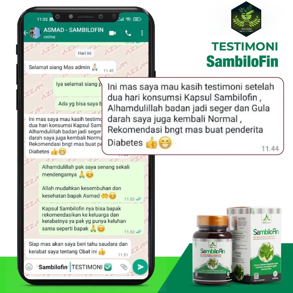 Kapsul SambiloFin Ekstrak Herbal Sambiloto Membantu Mengatasi Kencing Manis Diabetes GARANSI Asli Original