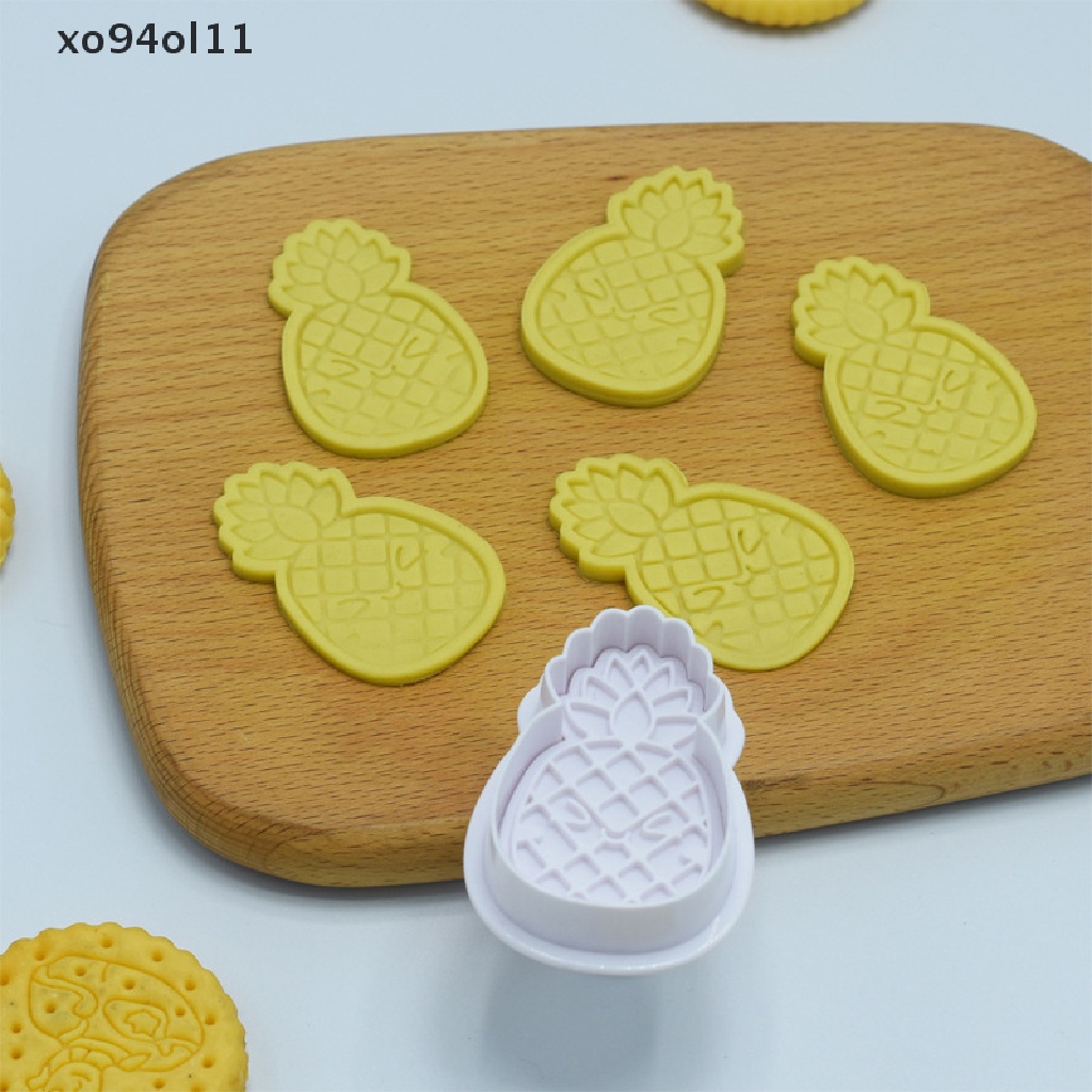 Xo Cetakan Nanas Cookie Plunger Cutter Fondant Emboss Stamp Mold Biscuit Cutter OL