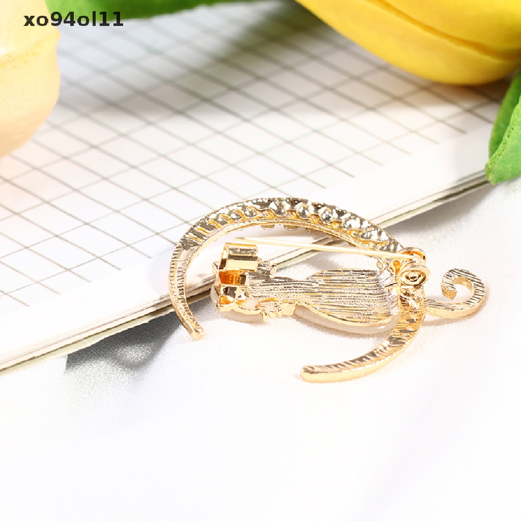 Xo Bros Kucing Opal Berlian Imitasi Untuk Wanita Baroque Trendy Elegan Brooch Pin Hadiah OL