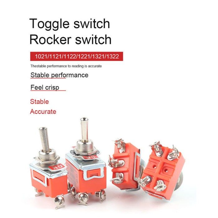 Toggle Switch Saklar Toogle 2 3 4 6 Pin 2 / 3 Posisi Ukuran Besar 6A