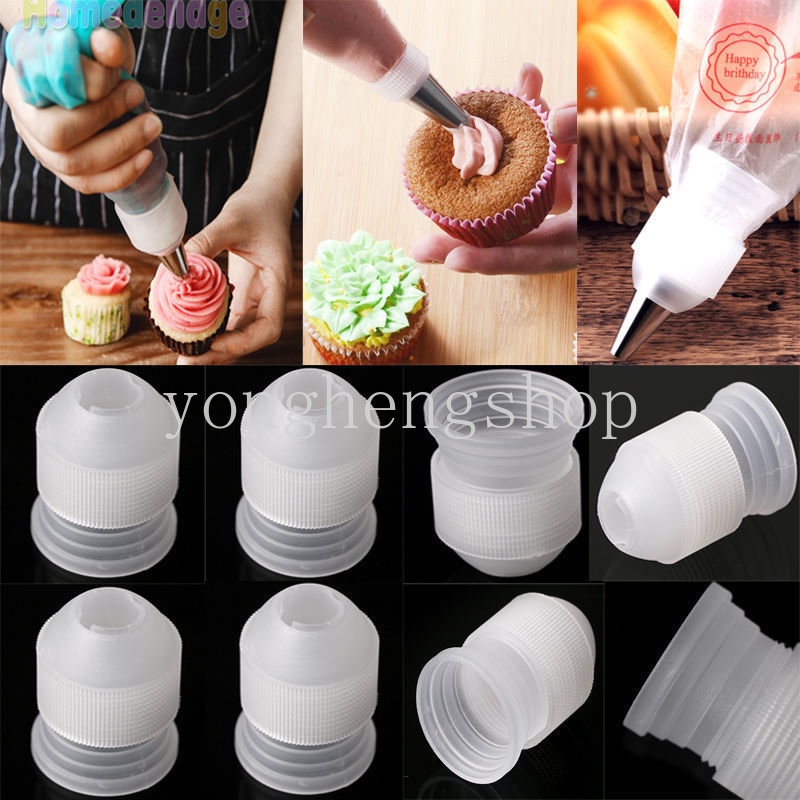 10pcs/set Konverter Mulut Dekorasi Plastik Icing Piping Tip Adaptor Kembang Gula Pastry Tips Konektor Nozzle Baking Kue Alat Dekorasi