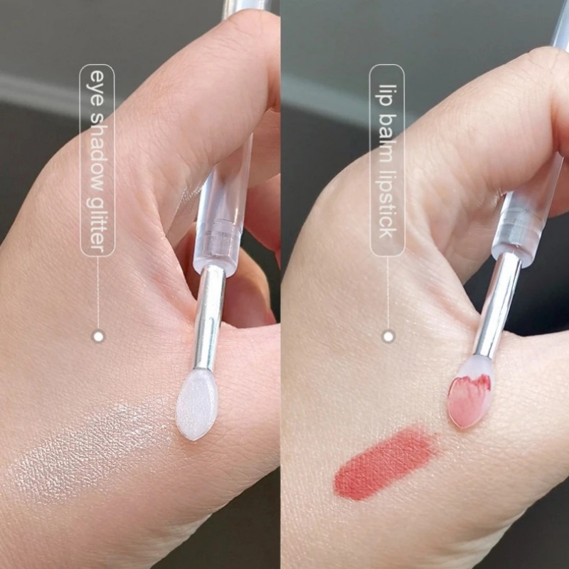 Kuas Bibir Mini Portable Multifungsi Lembut Silicone Lipstik Lip Gloss Eye Shadow Aplikator Perawatan Bibir Makeup Brush Dengan Tutup Alat Makeup Kecantikan Profesional