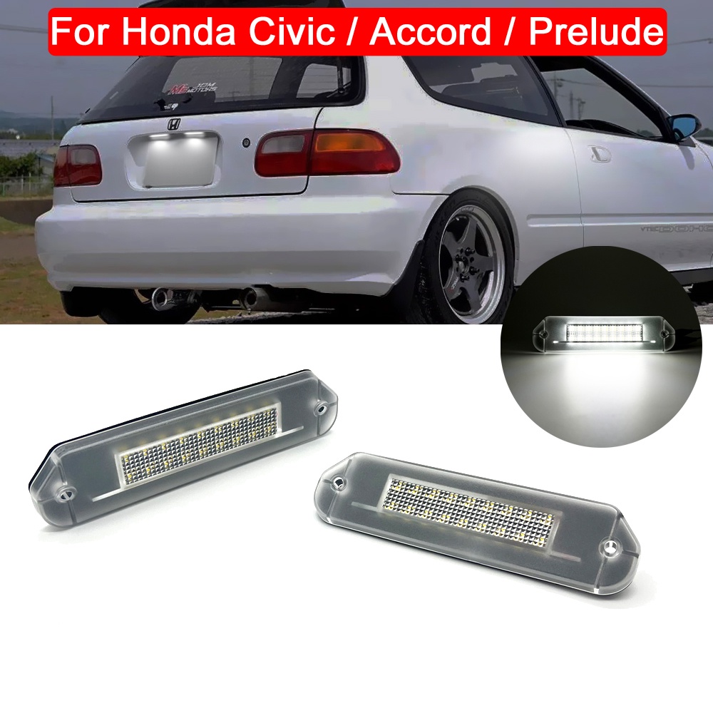 Perakitan Lampu Plat Nomor Lisensi LED Untuk Honda Civic Gen5 EG EJ 1992-1995 Accord CD 1994-1997 Prelude BA8 BA9 BB1 BB2 BB3 BB4