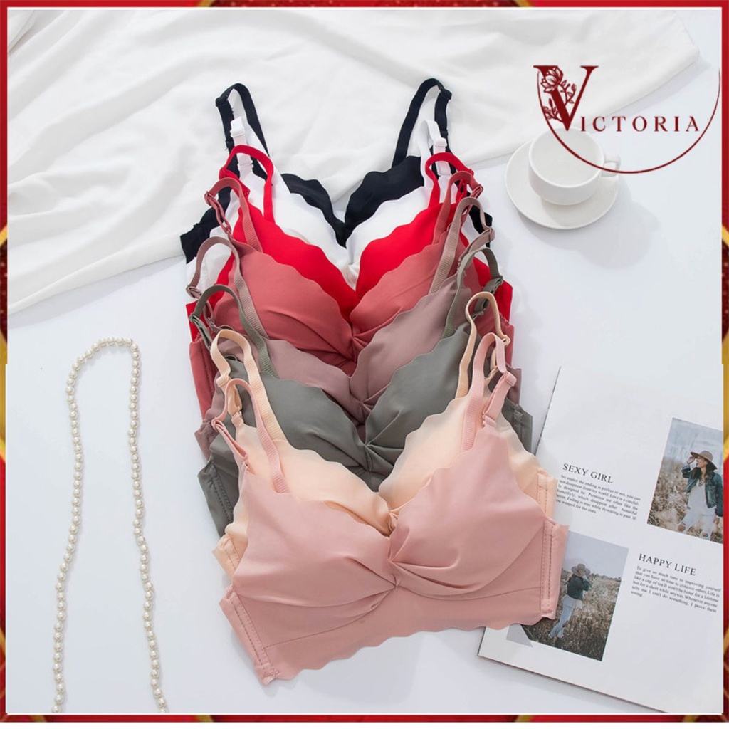 Victoria New Bra Wanita Import Tanpa Kawat Model French Triangle Cup 9024