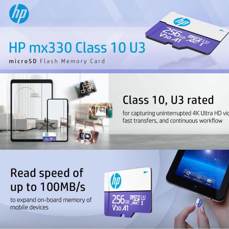 Hp Micro TF SD Card 256GB 128GB 64GB 32GB Memory Card Flash Kelas10U1 U3 4K HD Card 128GB 256GB 32GB 64GB TF Flash Memory Card