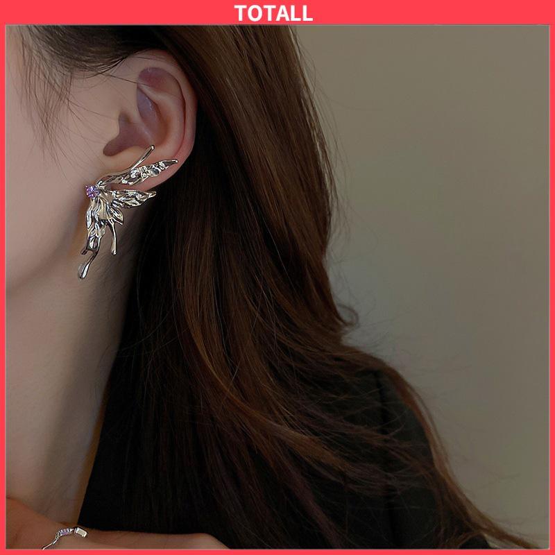 COD Anting Kupu-kupu Desain Zirkon Butterfly Anting Vintage Korea Gaya Untuk Wanita-Totall