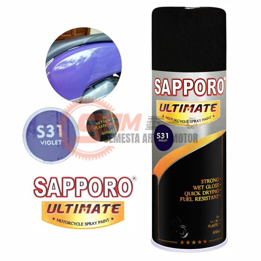 

Pilox Sapporo Ultimate Violet S31 Cat Semprot Biru Pilok Metal Plastik Aerosol Spray