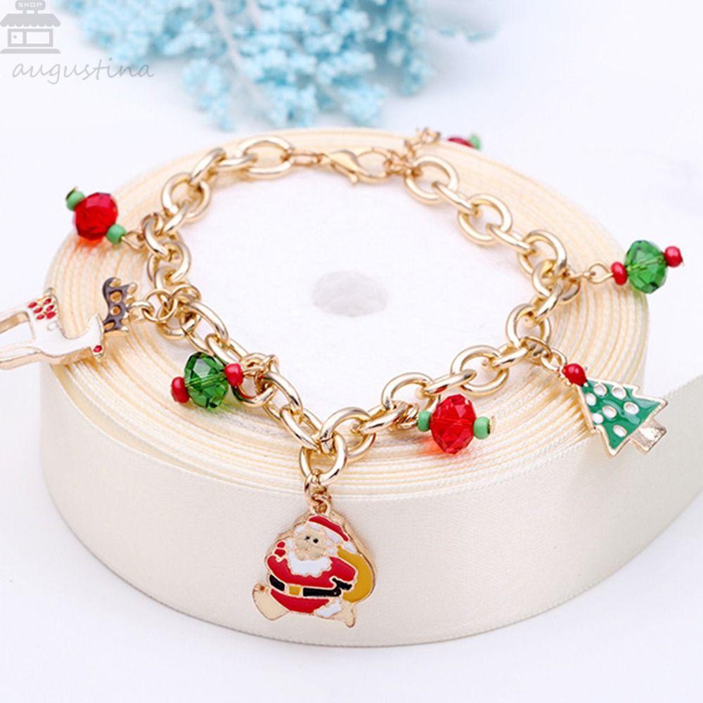 Augustina Gelang Rantai Dengan Charm Lonceng Natal Untuk Hadiah