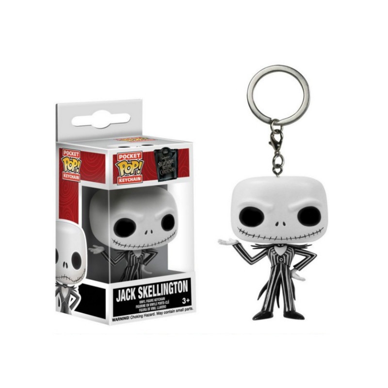 Original POP Jack Skellington Gantungan Kunci PVC The Nightmare Before Christmas Anime Minifigure Model Liontin Dekorasi Hadiah