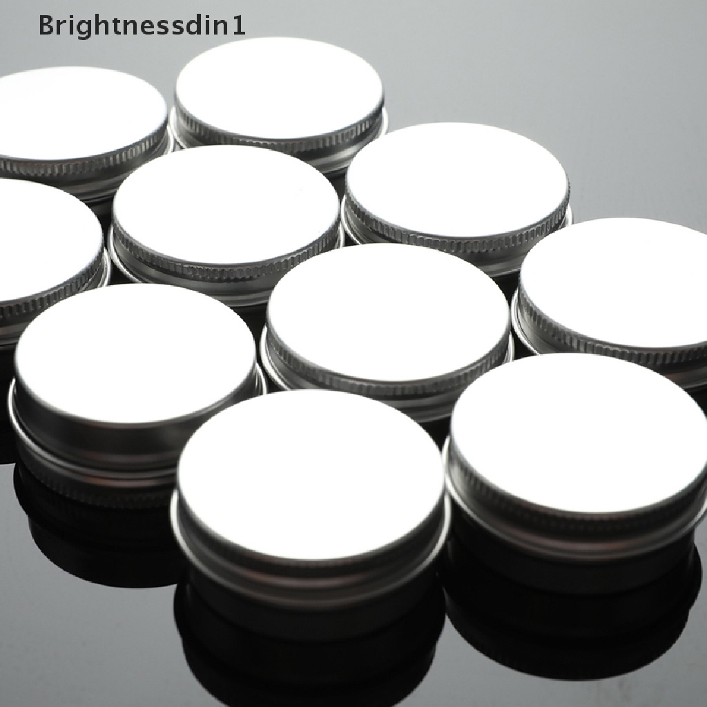 [Brightnessdin1] 10pcs Toples Kaleng Aluminium 15ML Untuk Cream Balm Kuku Wadah Kosmetik Kotak Butik